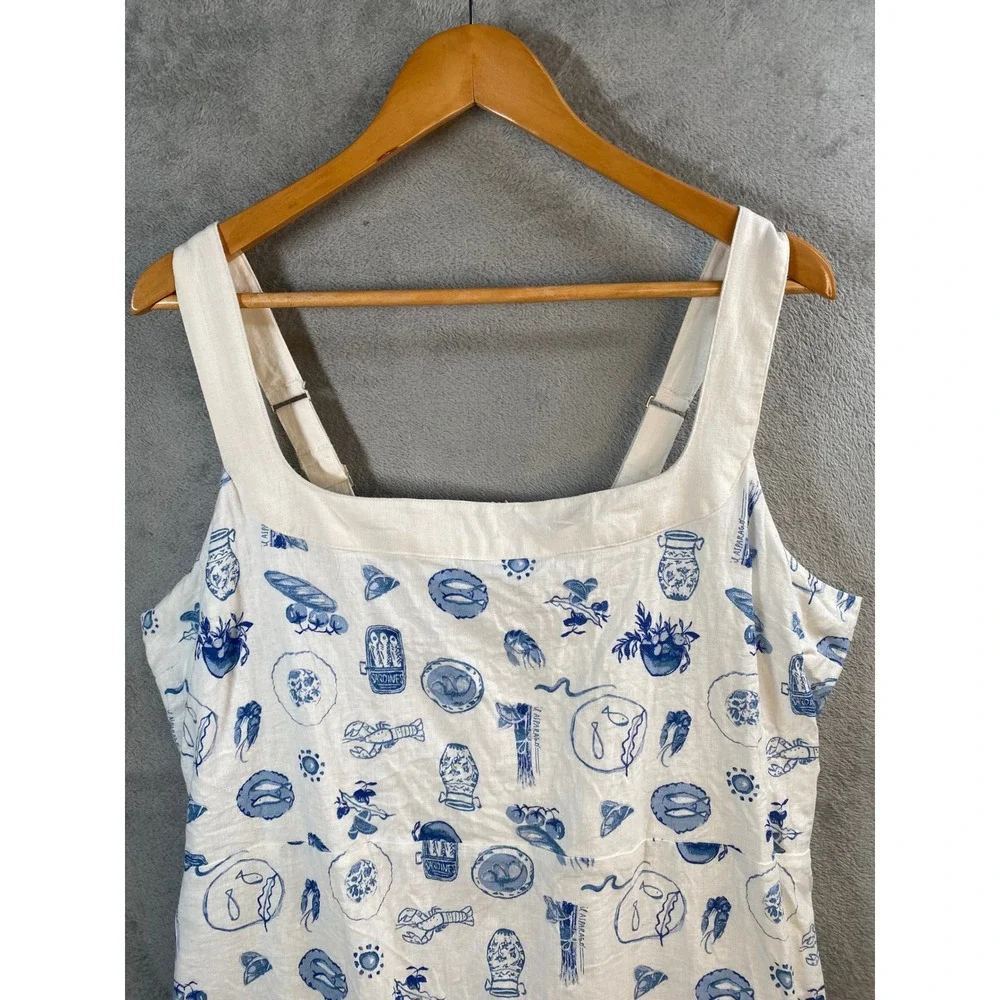 Abercrombie & Fitch Mini Dress Womens XXL Linen Blend Coastal Preppy Nautical - Picture 3 of 9